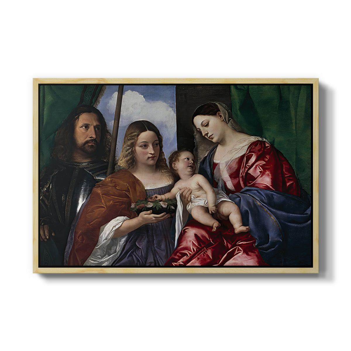 Madonna and Child with Saints Dorothy and George, c. 1516 - Floater Framed Canvas Print