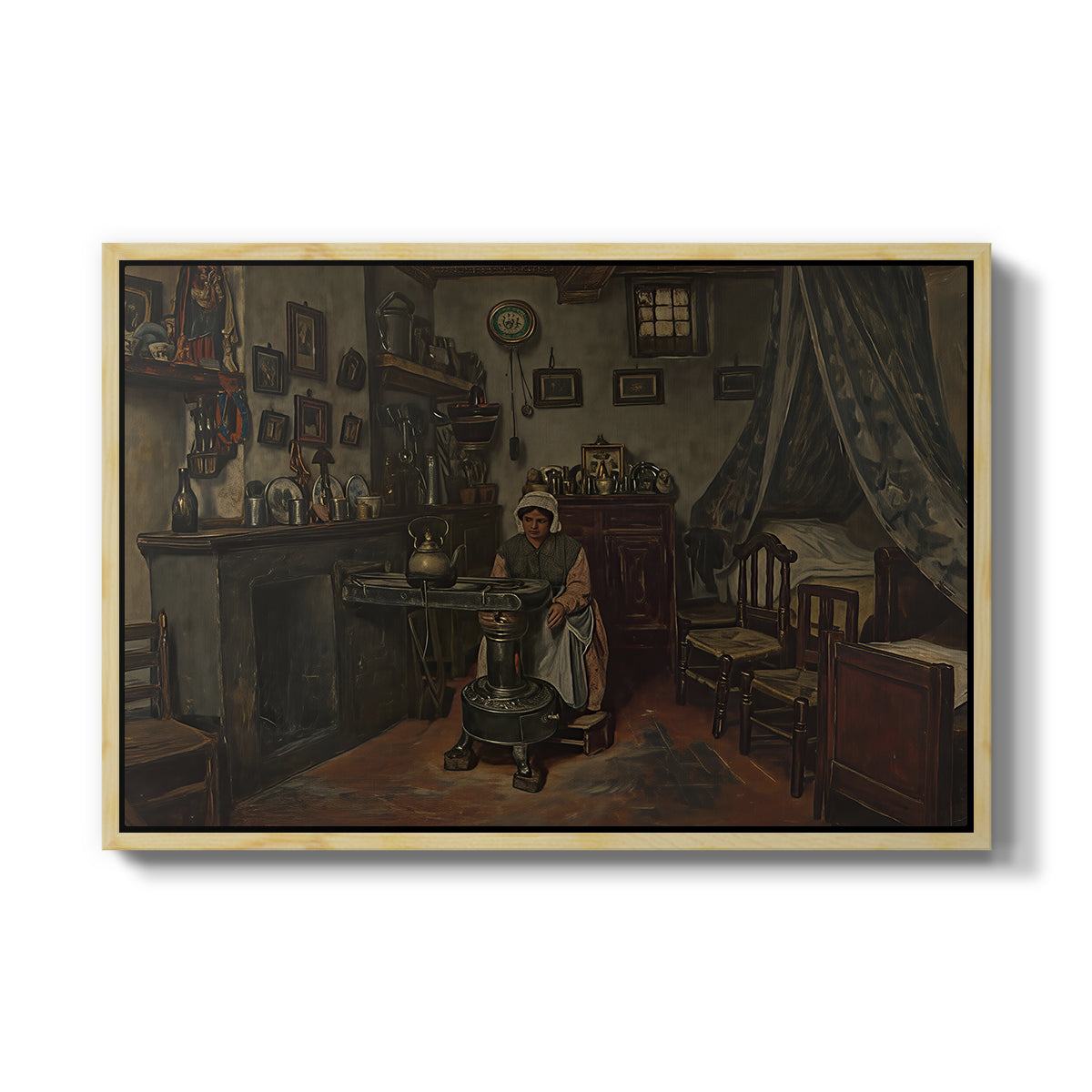 Interior, c. 1865-1870 - Floater Framed Canvas Print
