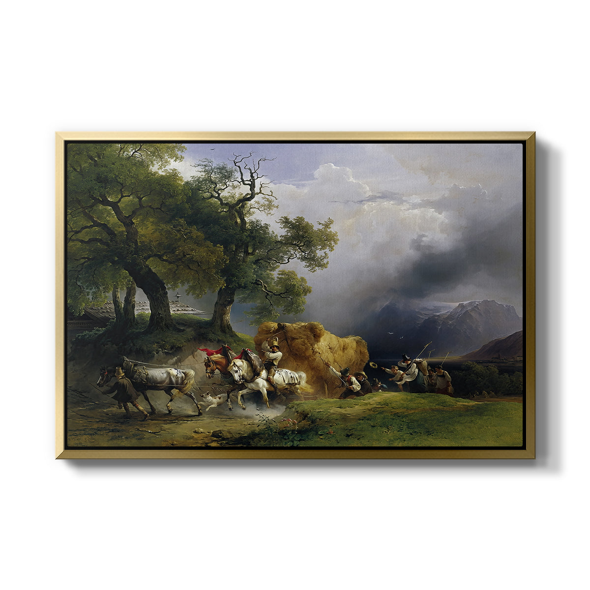 The Harvest Wagon (Der Heuwagen), c. 1850 - Floater Framed Canvas Print