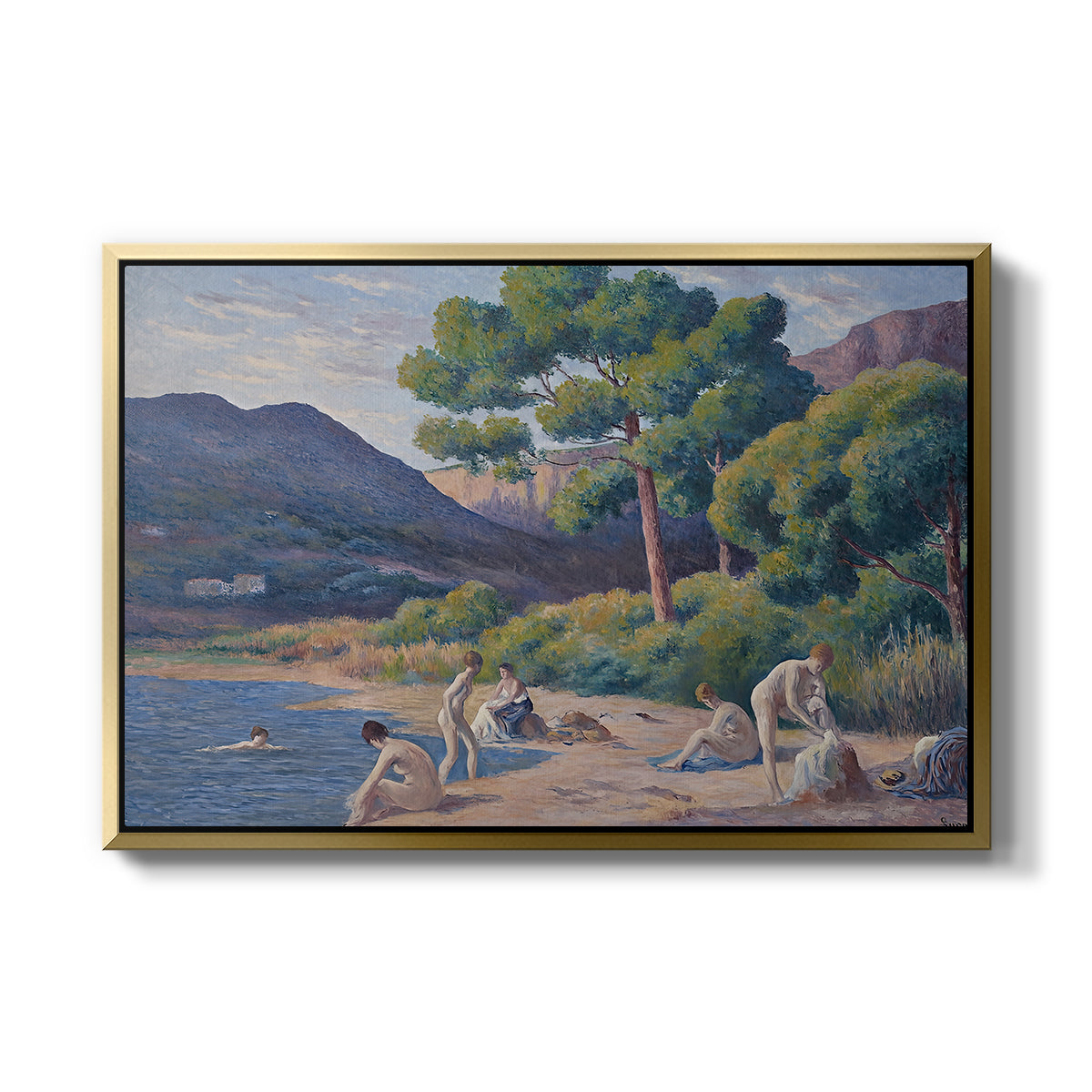 Bathers in Saint-Tropez, c. 1909 - Floater Framed Canvas Print