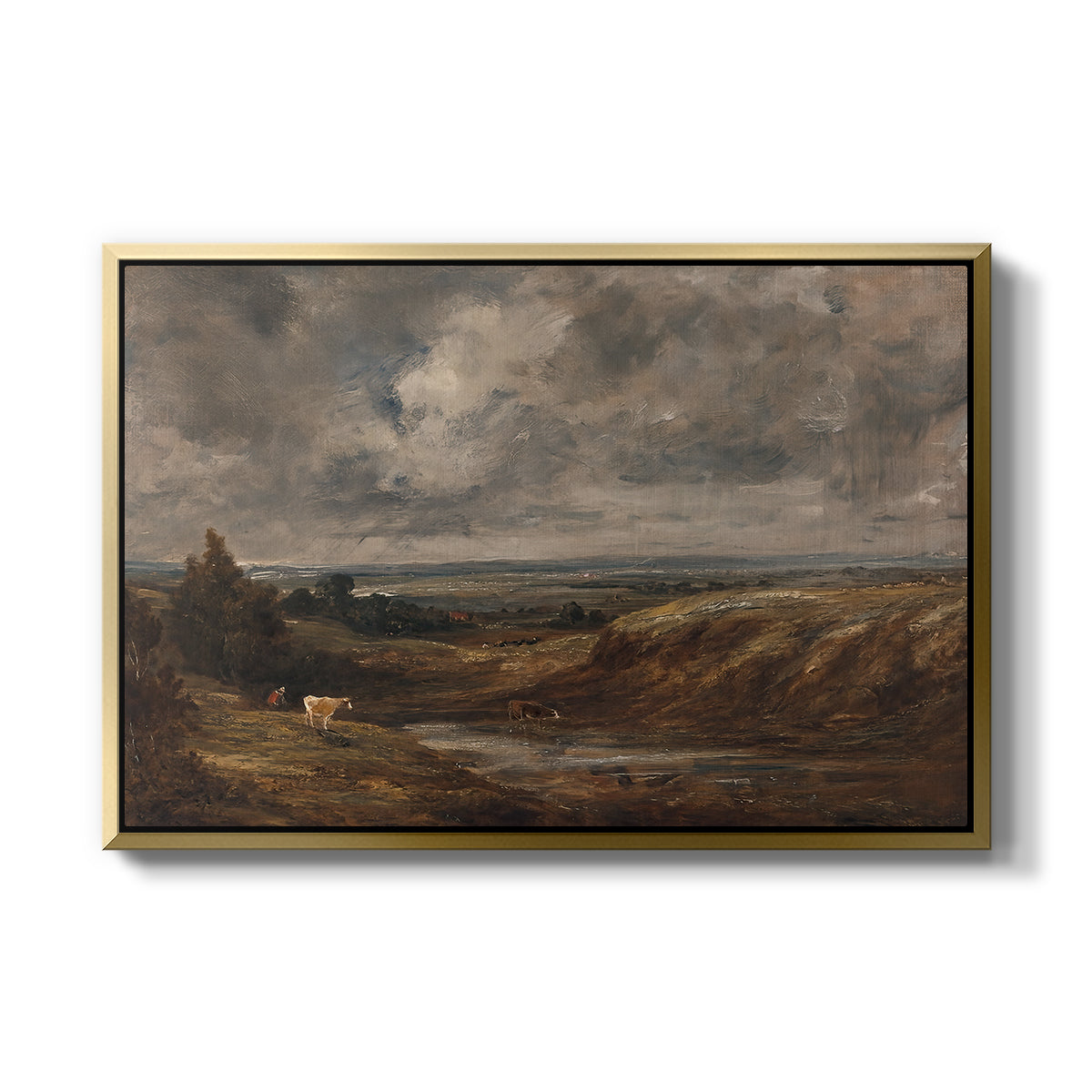 Hampstead Heath, 1825 - Floater Framed Canvas Print