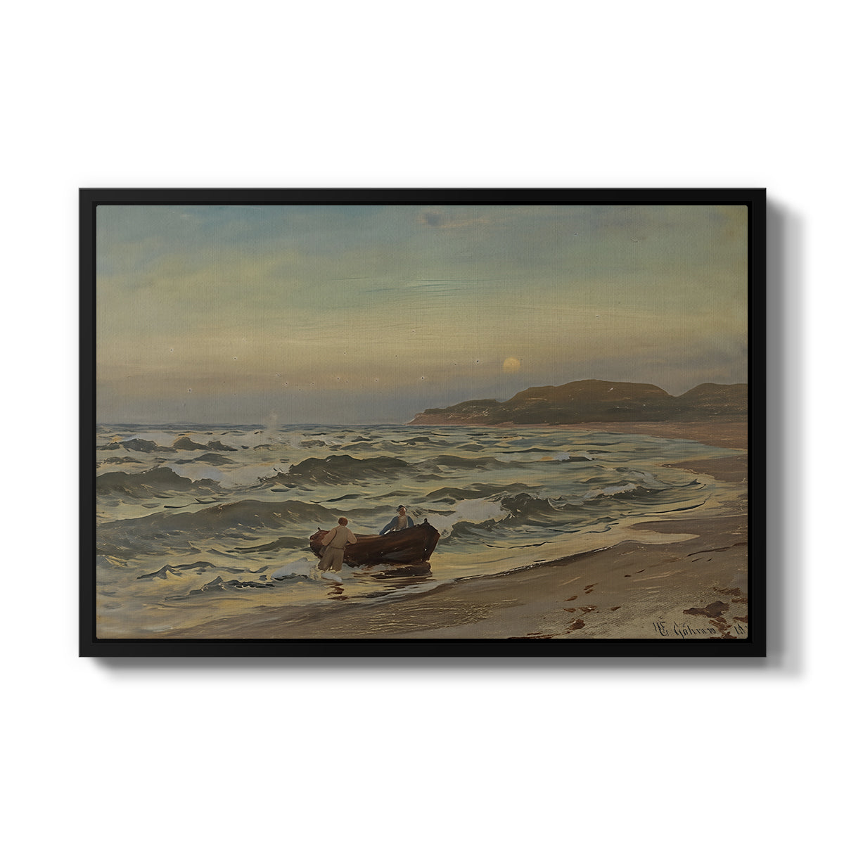 Storm at Rügen, 1882 - Floater Framed Canvas Print