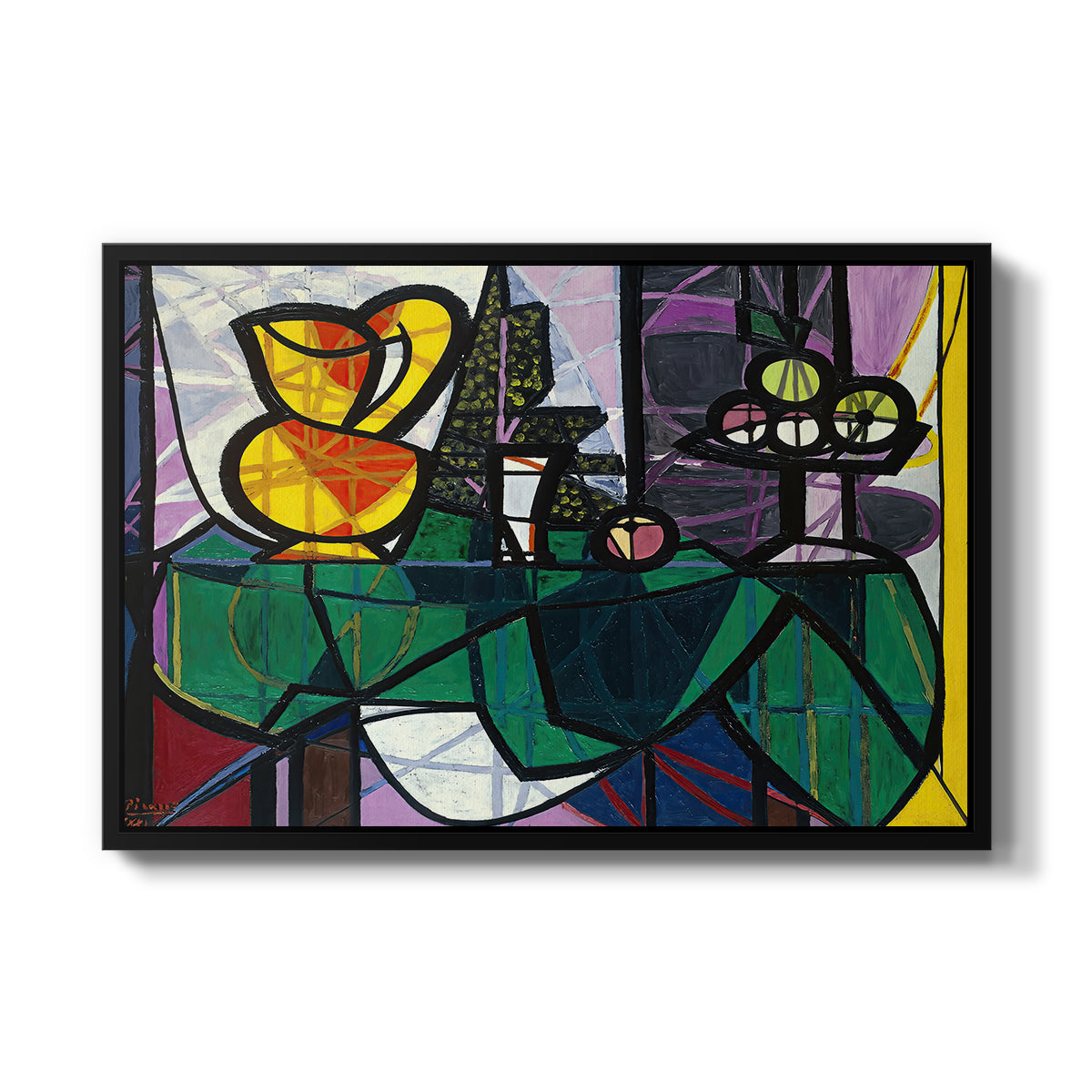 Pitcher and Bowl of Fruit, 1931 - Floater Framed Canvas Print