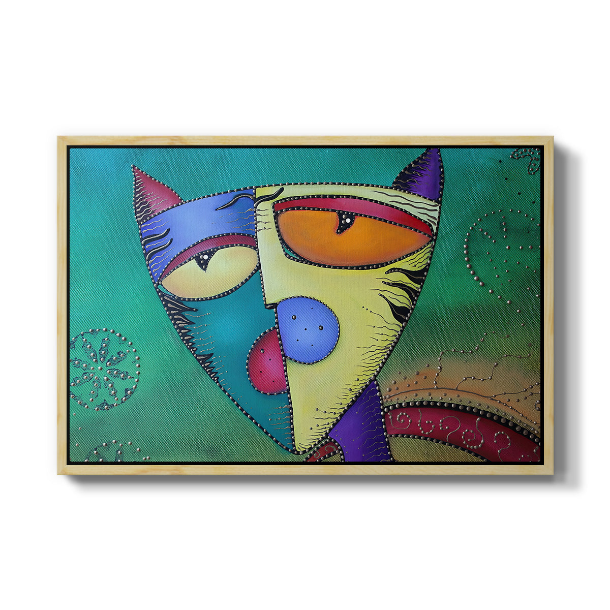 Celestial Cat - Floater Framed Canvas Print