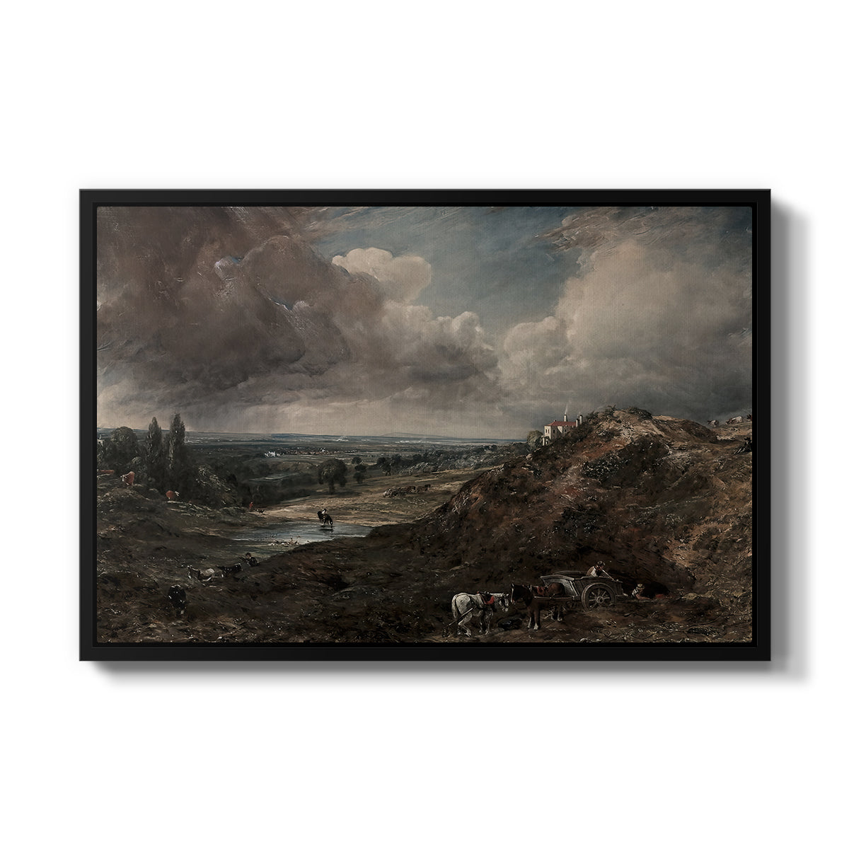 Branch Hill Pond, Hampstead Heath, c. 1828 - Floater Framed Canvas Print