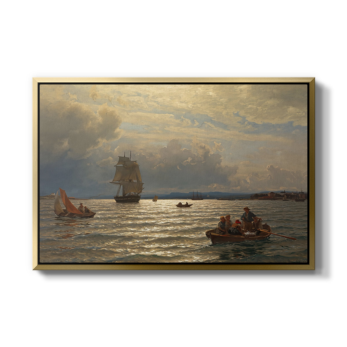 From the Inlet of Oslo, 1874 - Floater Framed Canvas Print