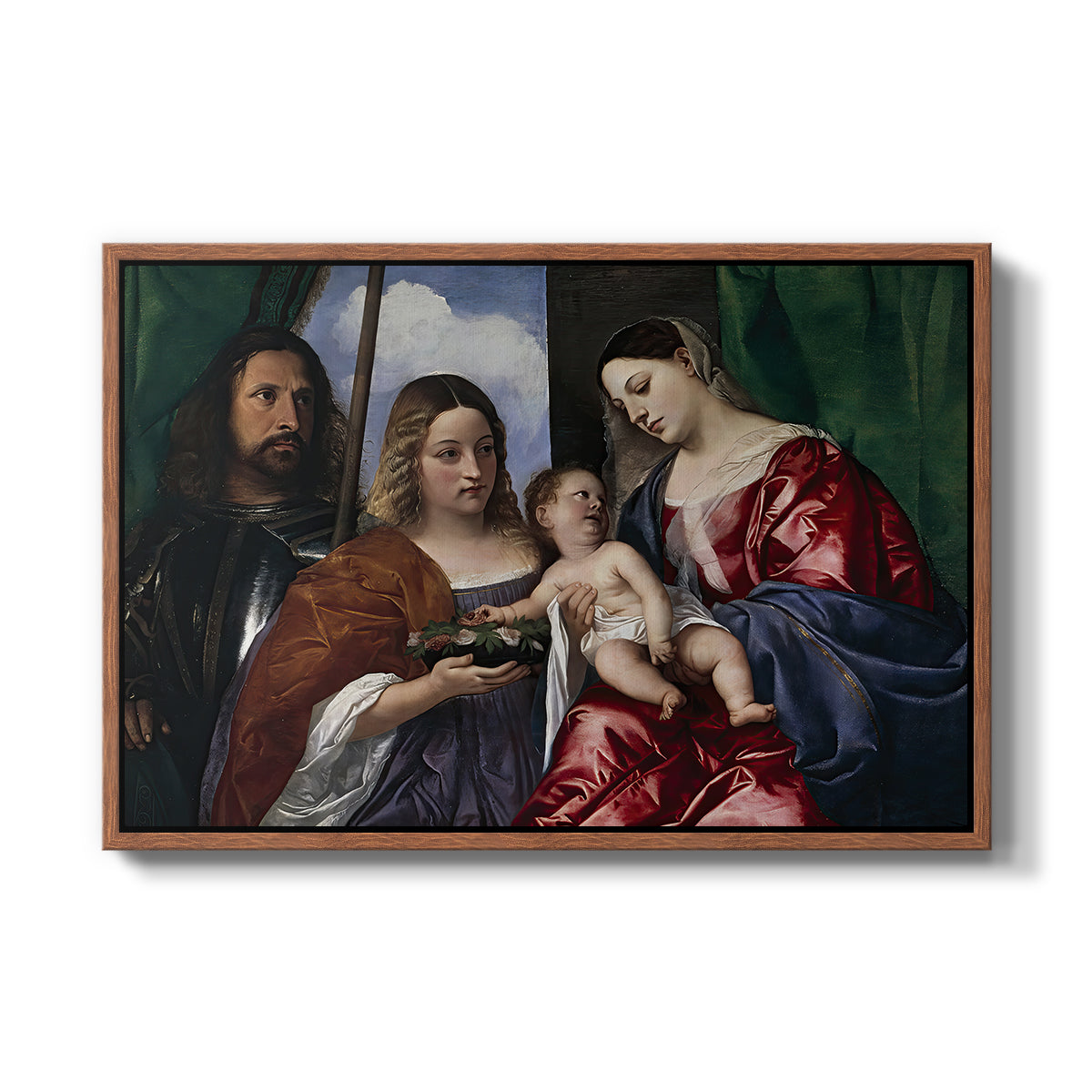 Madonna and Child with Saints Dorothy and George, c. 1516 - Floater Framed Canvas Print