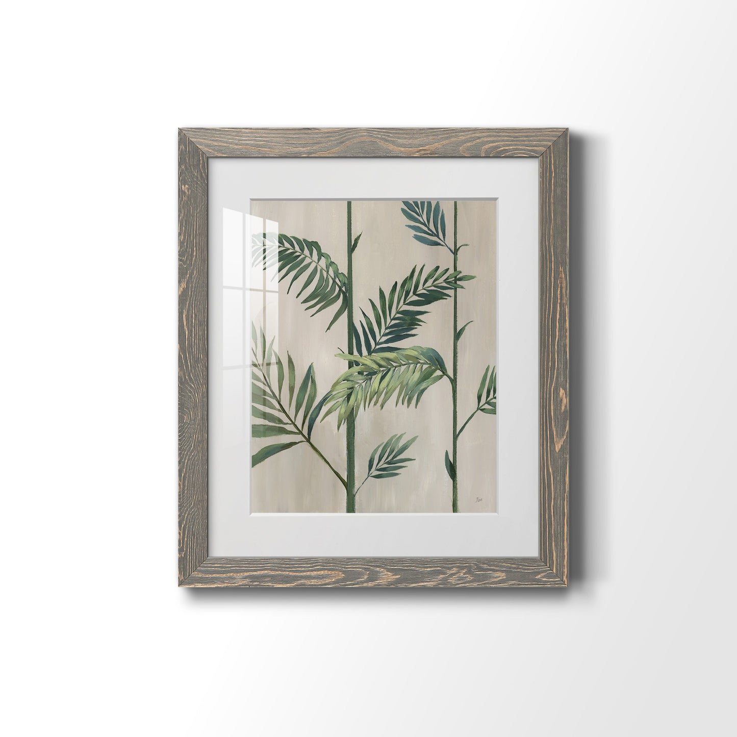 Modern Fronds II - Premium Framed Print - Distressed Barnwood Frame - Ready to Hang