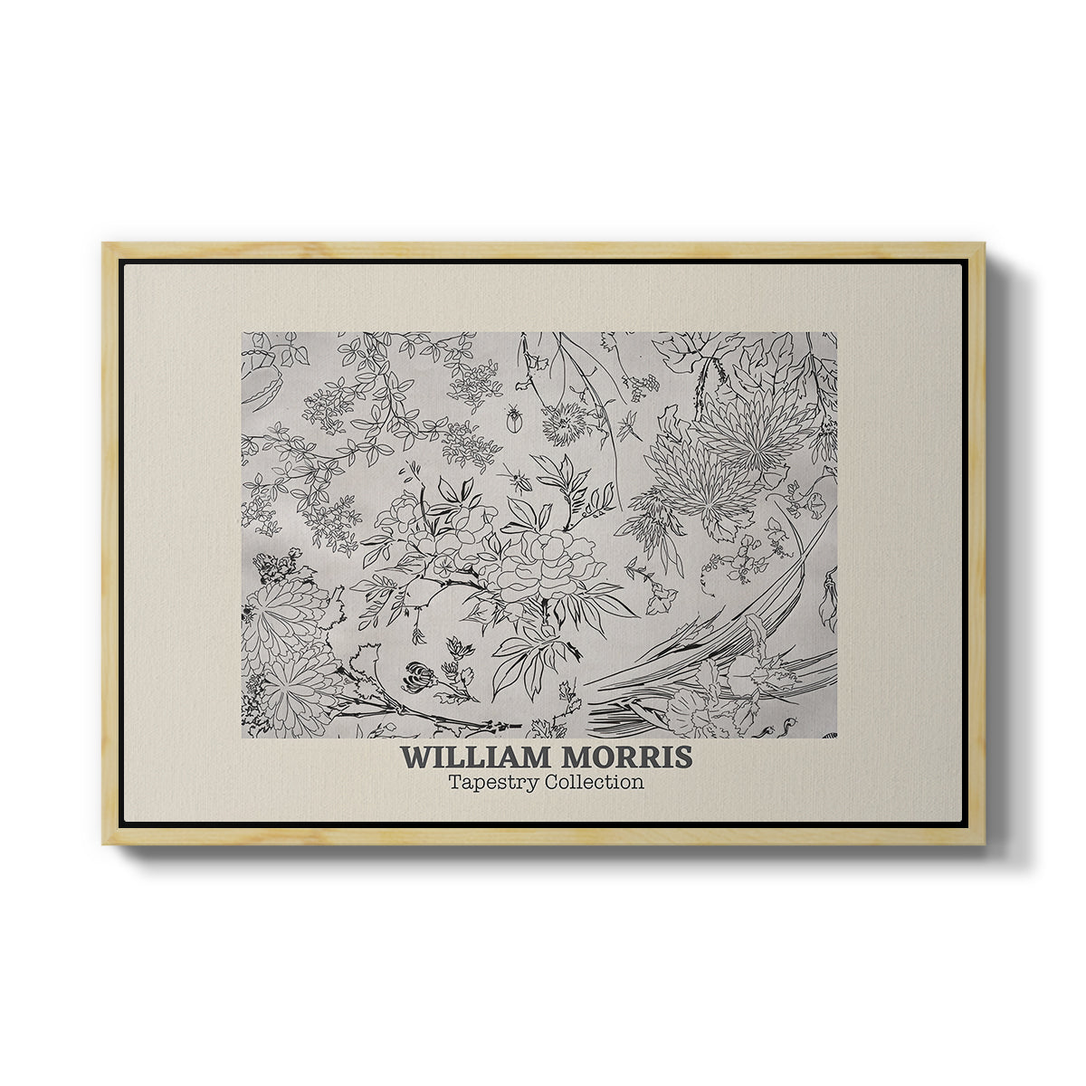 Fleurs, 1866 (Morris Inspired) - Floater Framed Canvas Print