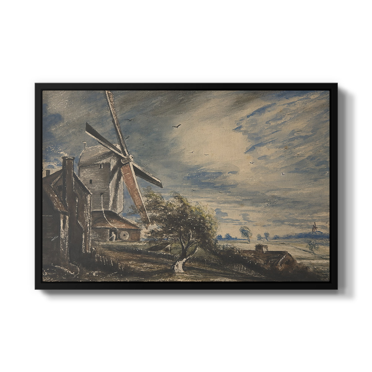 A Mill Near Colchester, c. 1833 - Floater Framed Canvas Print