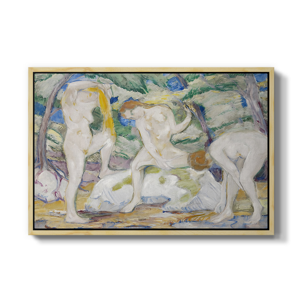 Bathing Women, 1910 - Floater Framed Canvas Print