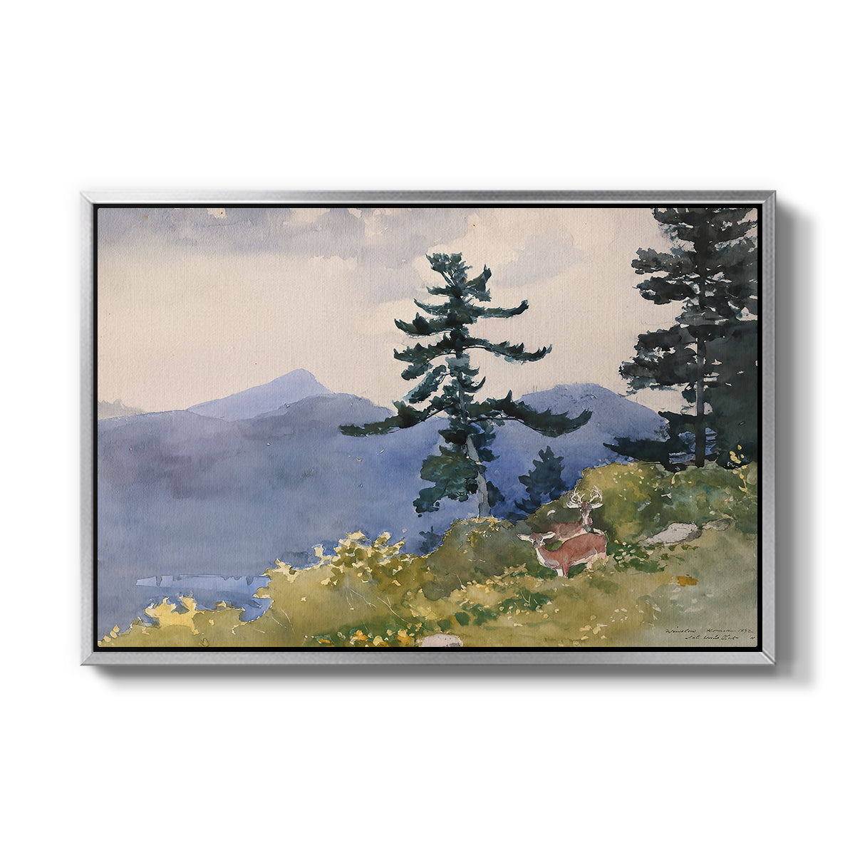 North Woods Club, Adirondacks, 1892 - Floater Framed Canvas Print