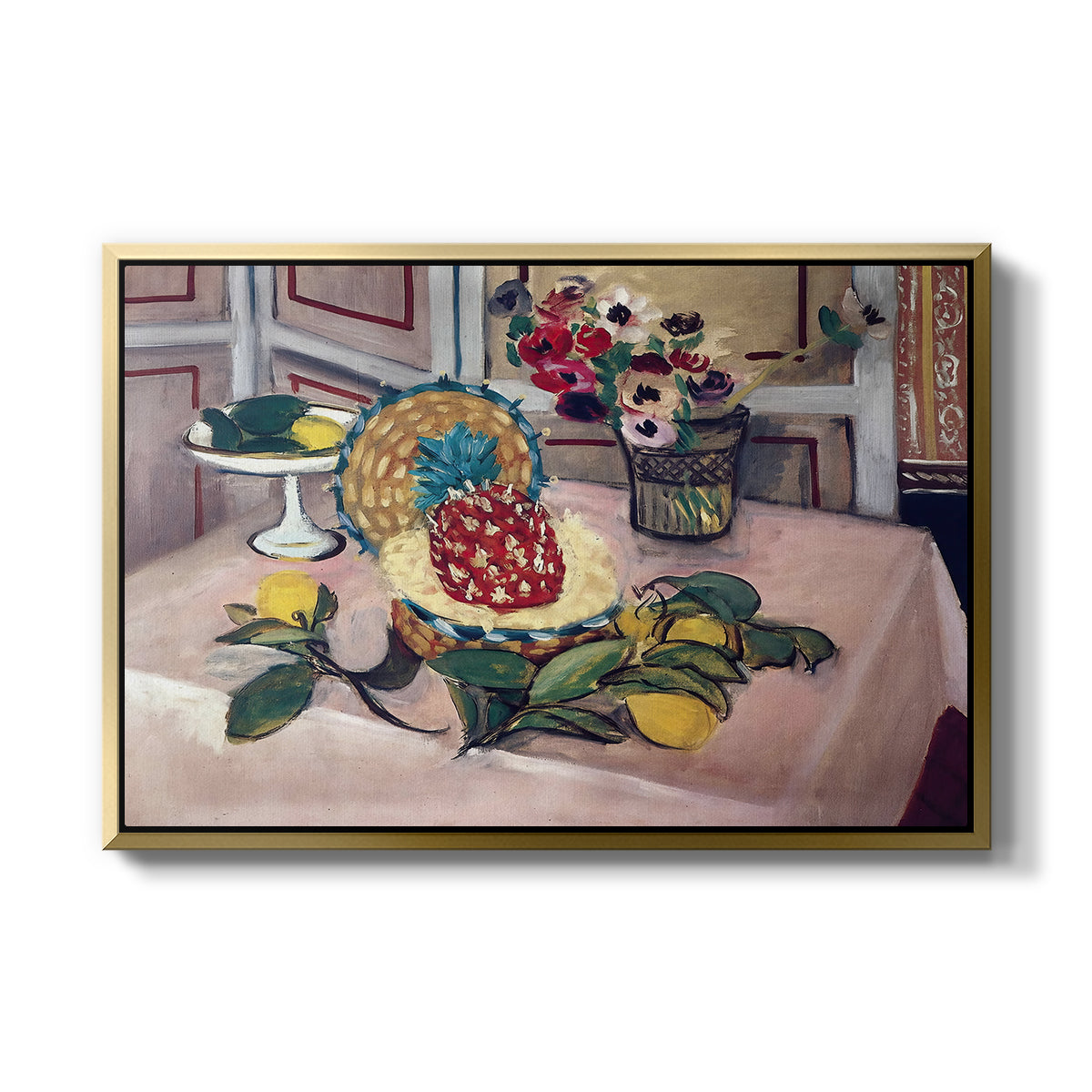Still Life with Pineapple and Lemons, 1925 - Floater Framed Canvas Print