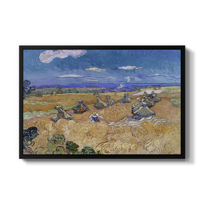 Wheat Field with Reaper, Auvers, 1888 - Floater Framed Canvas Print