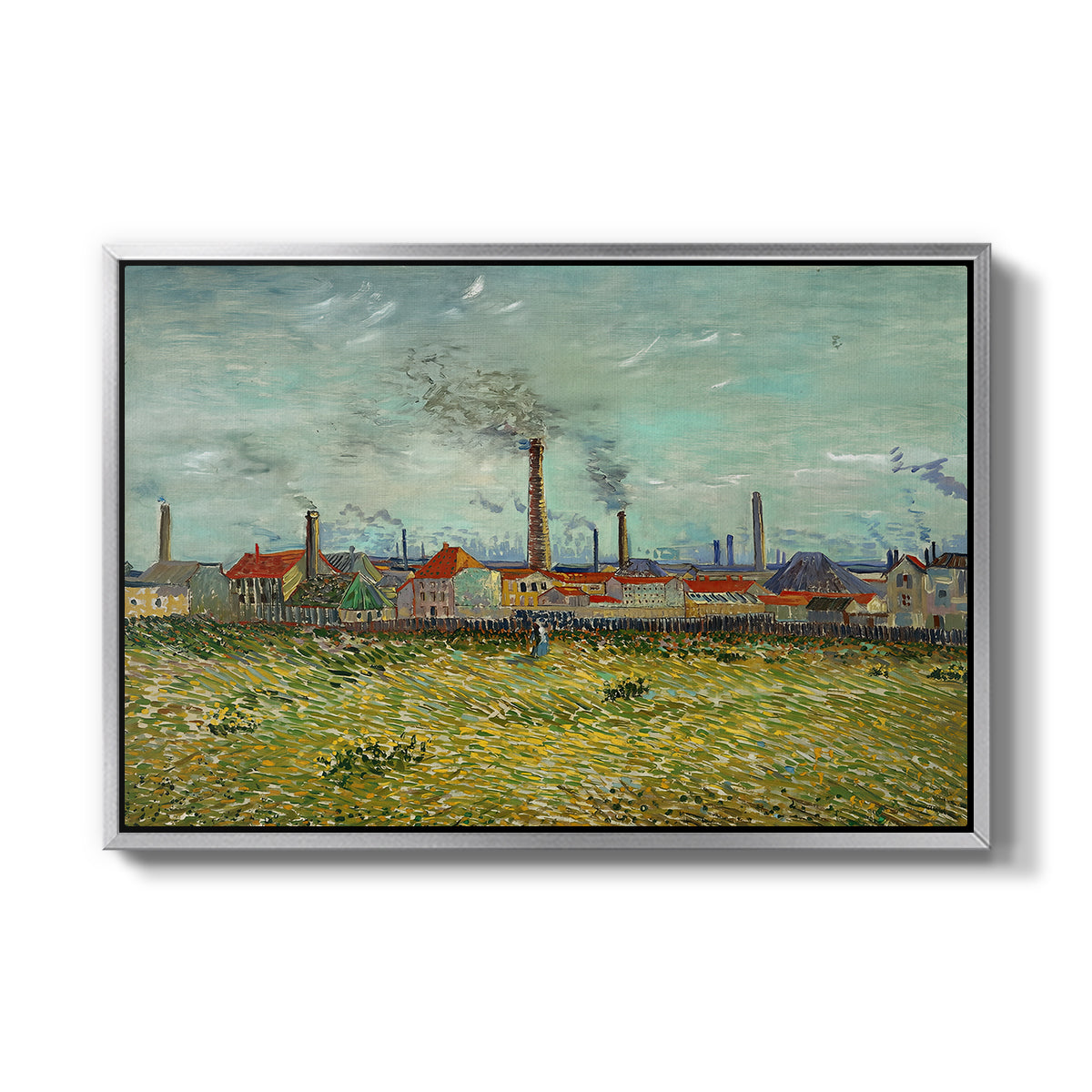 Factories at Clichy, 1887 - Floater Framed Canvas Print