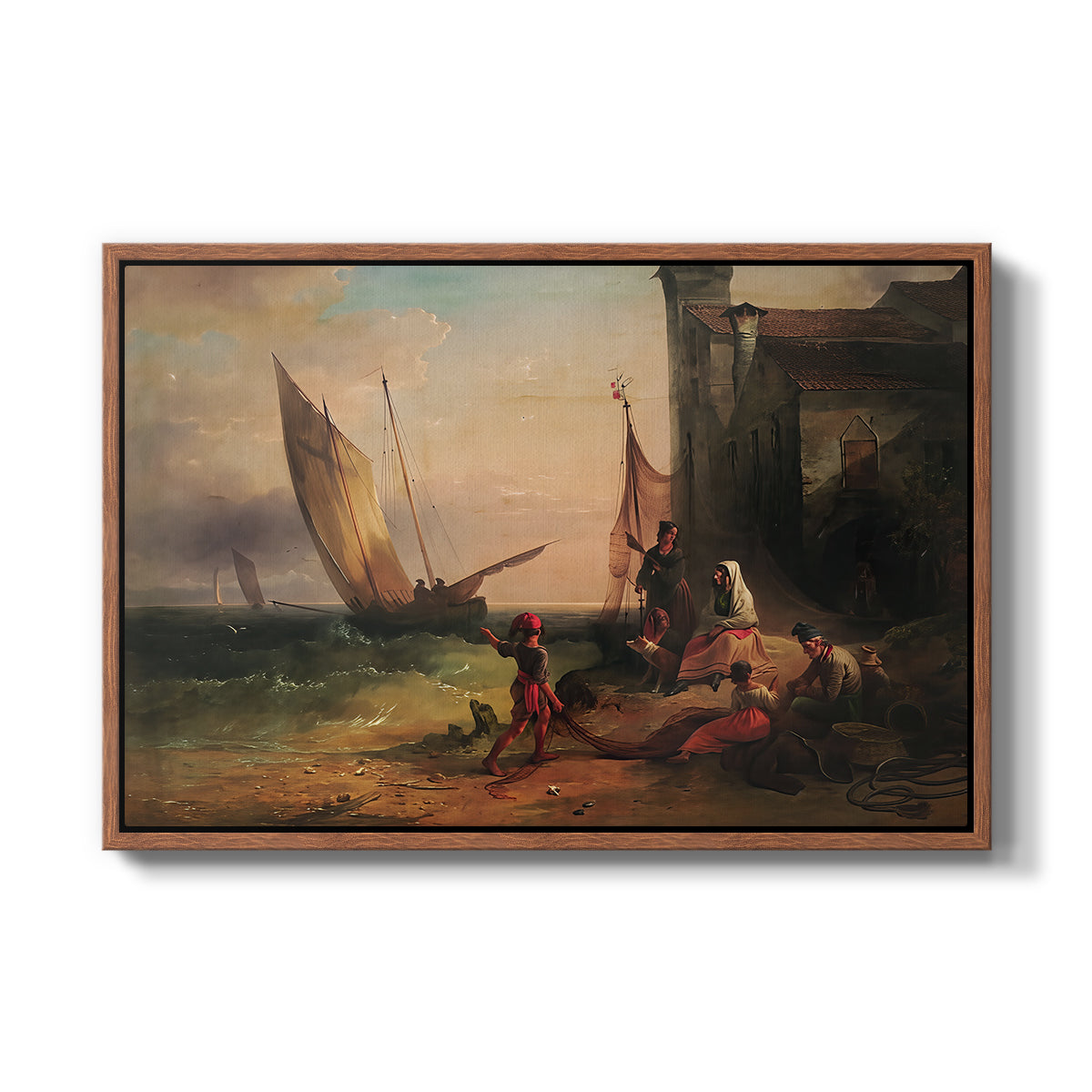 Fisherman's Family from Chioggia, 1838 - Floater Framed Canvas Print