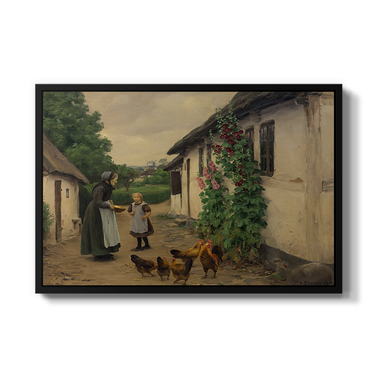 Visit to Grandmother, 1914 - Floater Framed Canvas Print