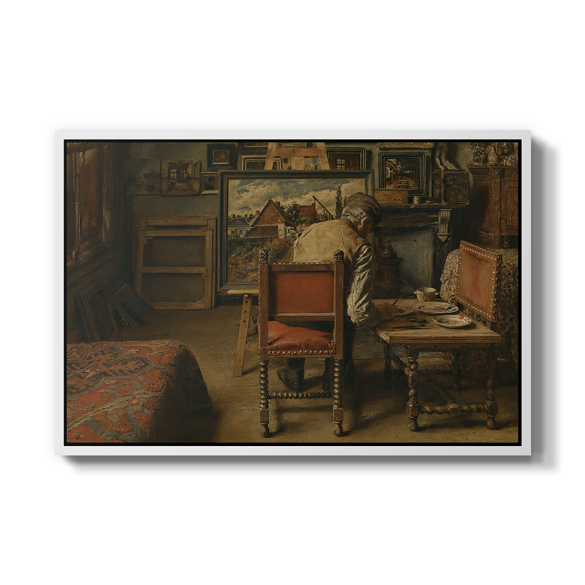 The Retoucher (The Restorer), 1876 - Floater Framed Canvas Print