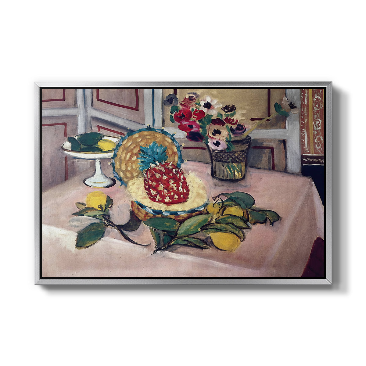 Still Life with Pineapple and Lemons, 1925 - Floater Framed Canvas Print