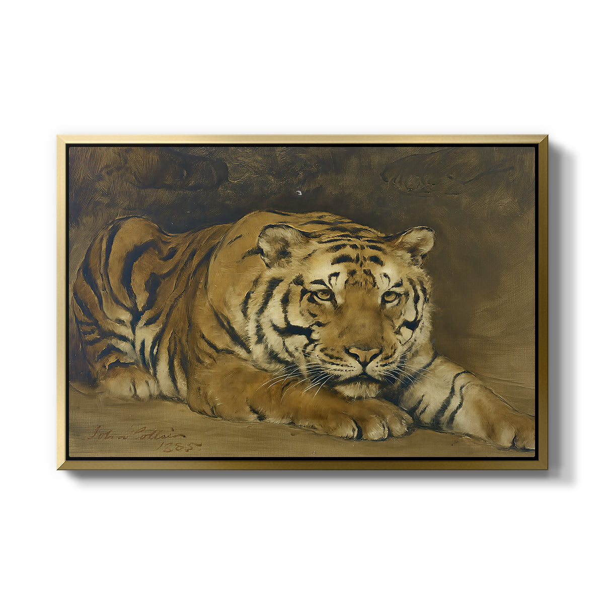 Study of a Tiger for Circe, 1885 - Floater Framed Canvas Print