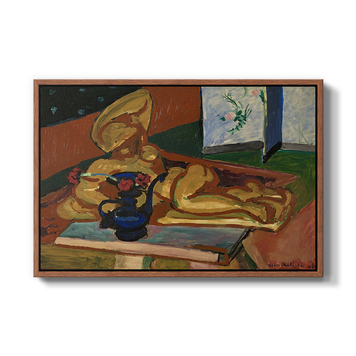 Sculpture and Persian Vase (The Bronze Figure), 1908 - Floater Framed Canvas Print