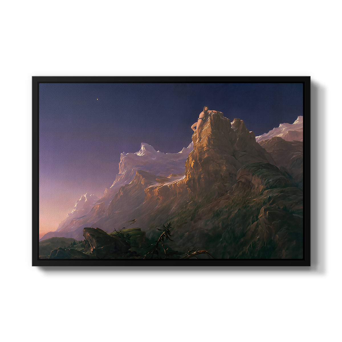 Prometheus Bound, 1847 - Floater Framed Canvas Print