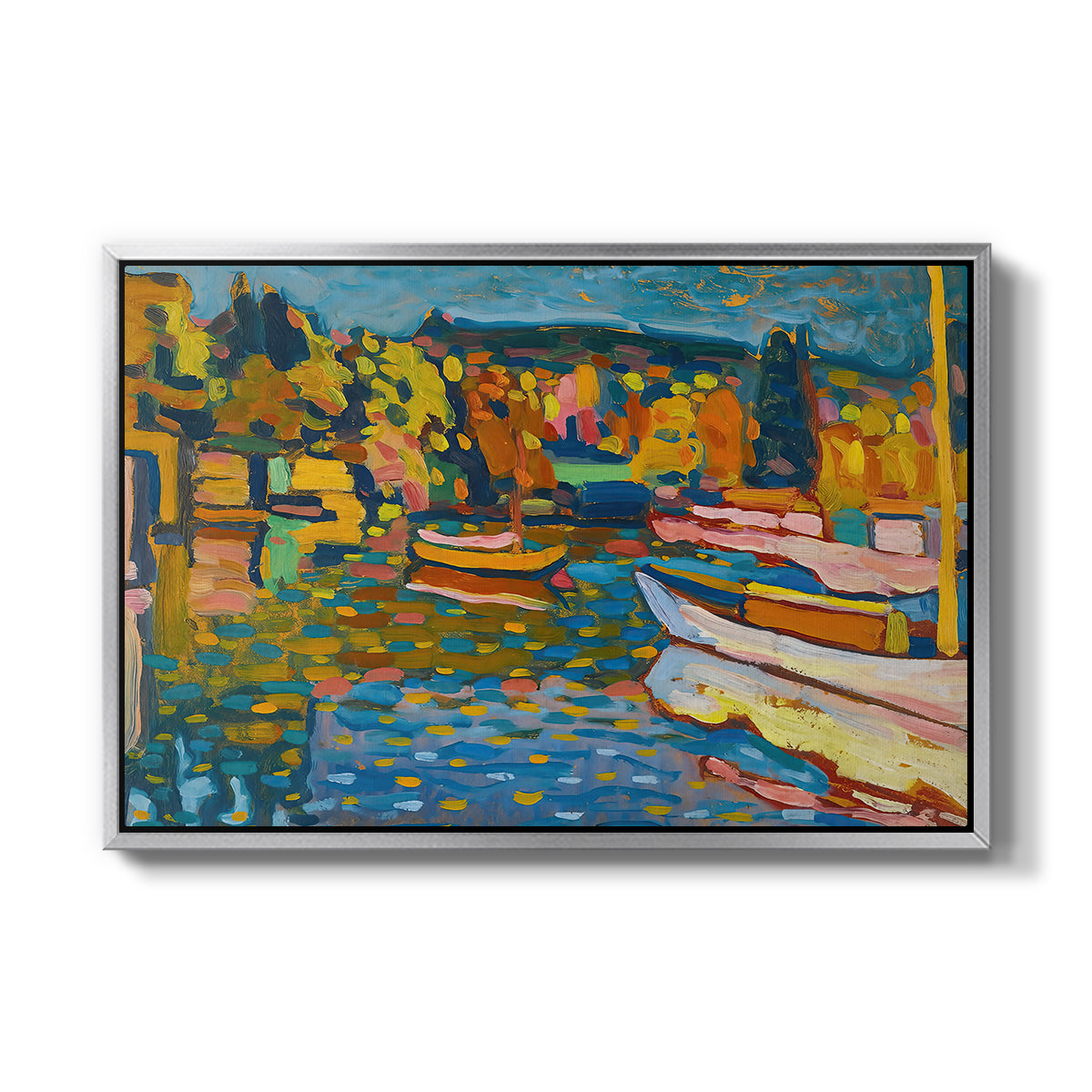 Study for Autumn Landscape with Boats, 1908 - Floater Framed Canvas Print