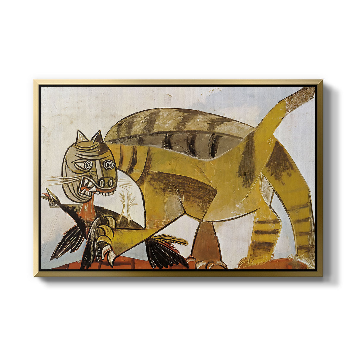 Cat Eating a Bird, 1939 - Floater Framed Canvas Print