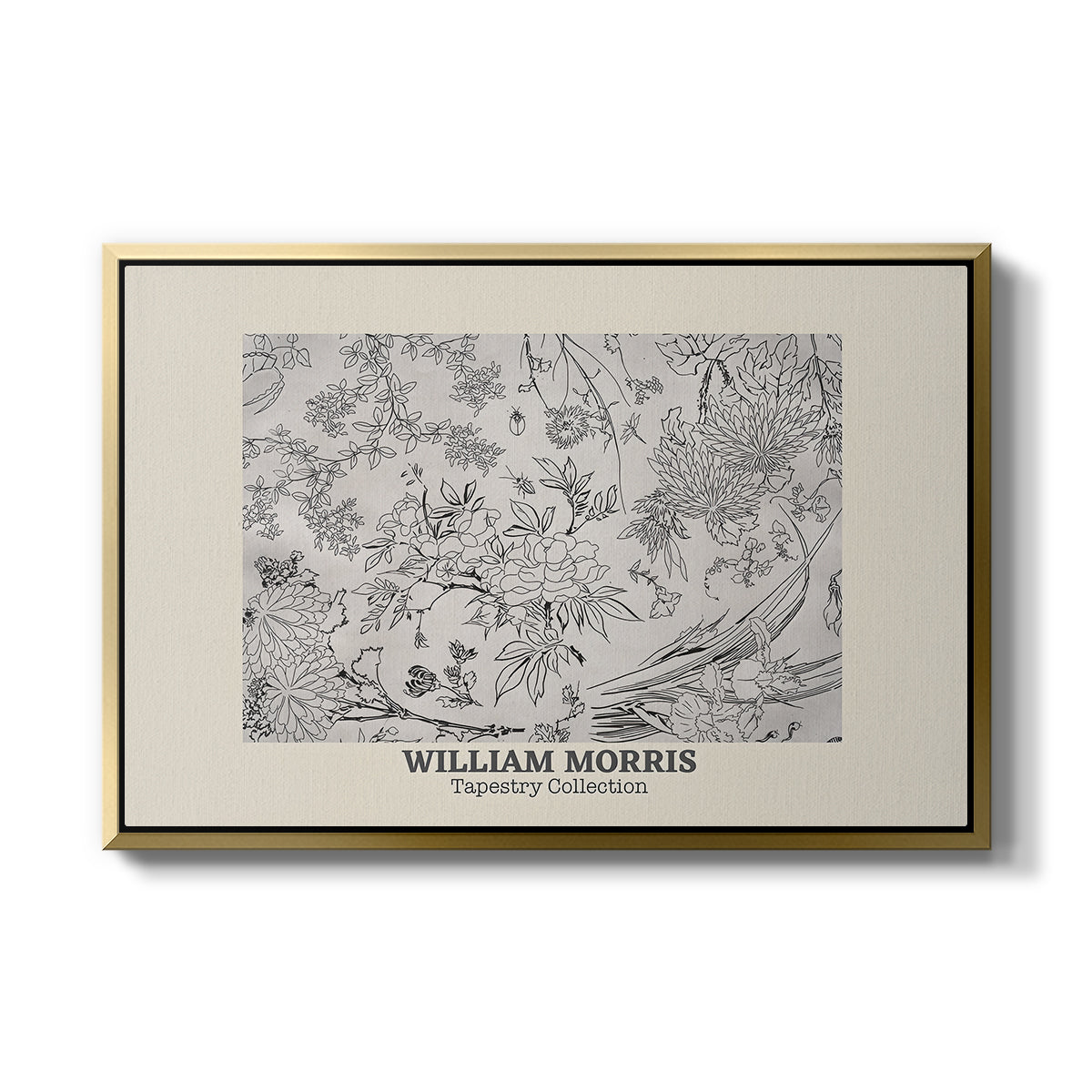 Fleurs, 1866 (Morris Inspired) - Floater Framed Canvas Print