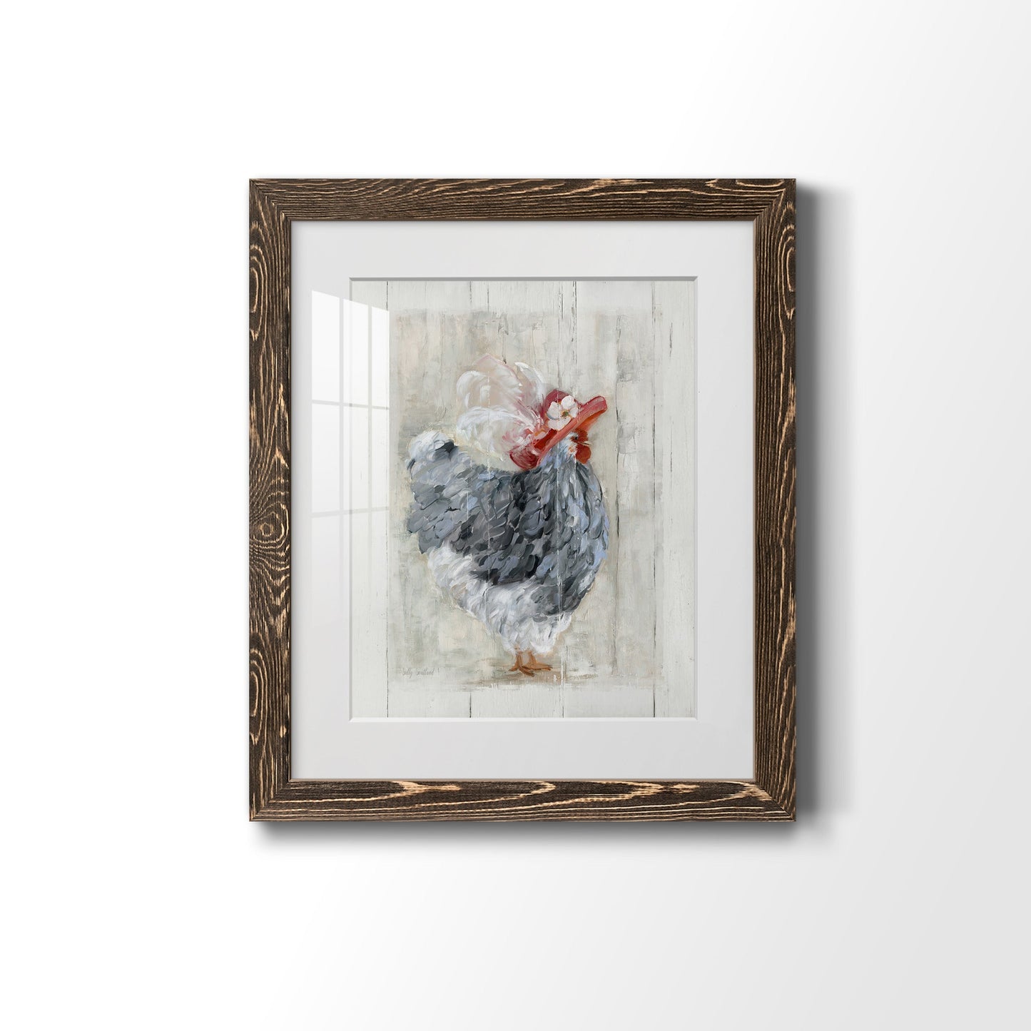 Sunday Best Hen - Barnwood Framed Art Print