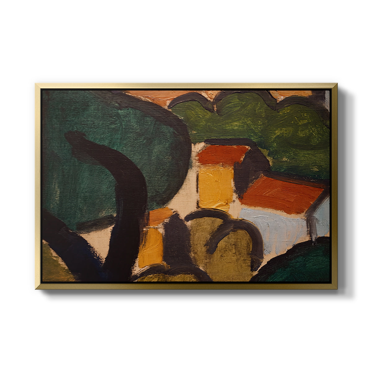 Landscape with Trees and Houses, c. 1905 - Floater Framed Canvas Print
