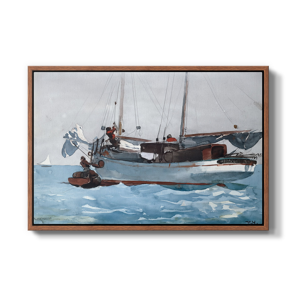 Taking on Wet Provisions, 1903 - Floater Framed Canvas Print