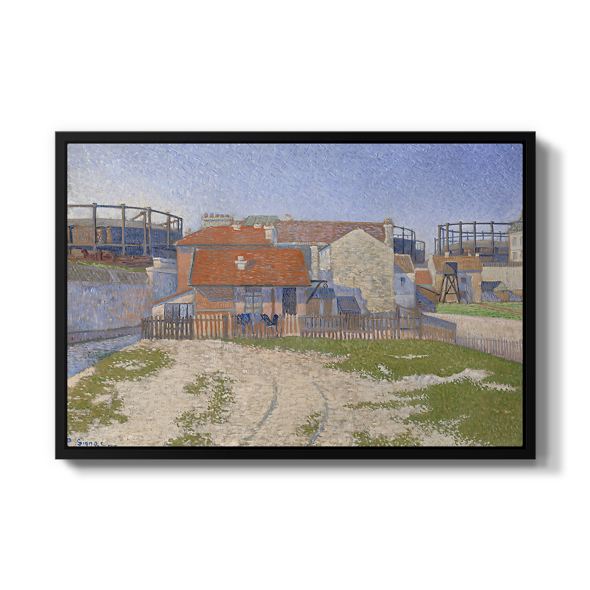 Gasometers at Clichy, 1886 - Floater Framed Canvas Print