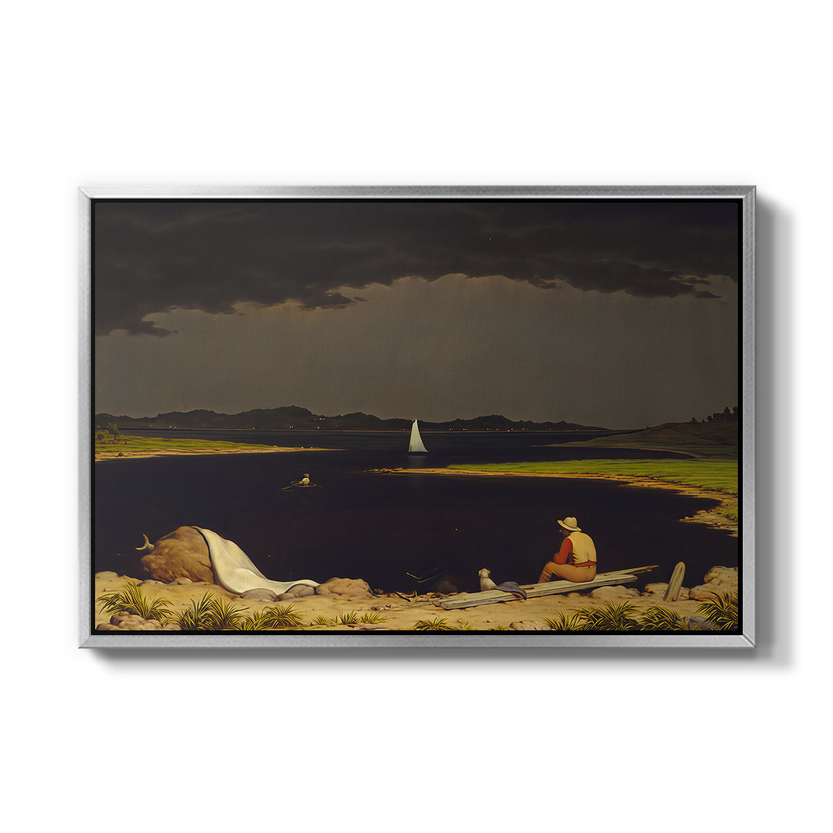 Approaching Thunder Storm, 1859 - Floater Framed Canvas Print