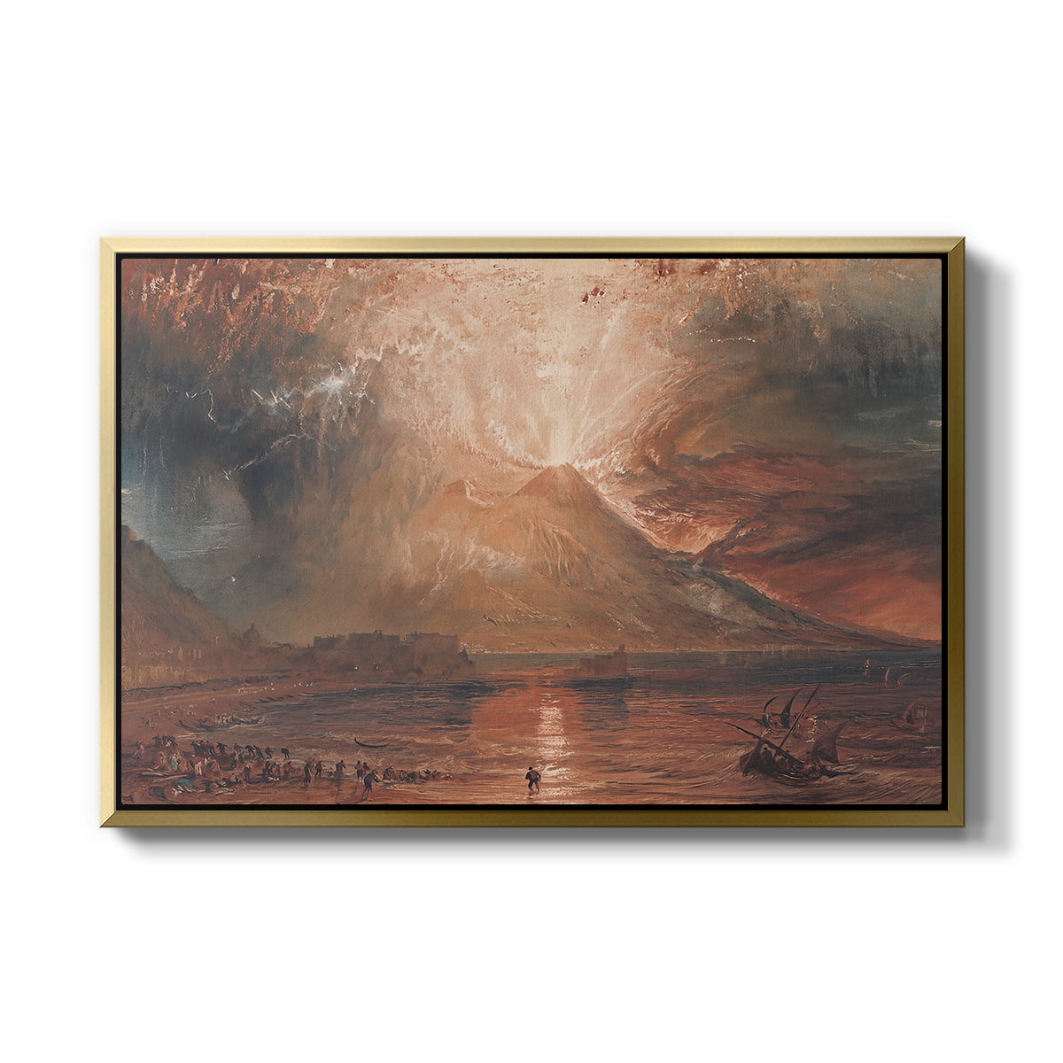 Vesuvius in Eruption, c. 1817 - Floater Framed Canvas Print