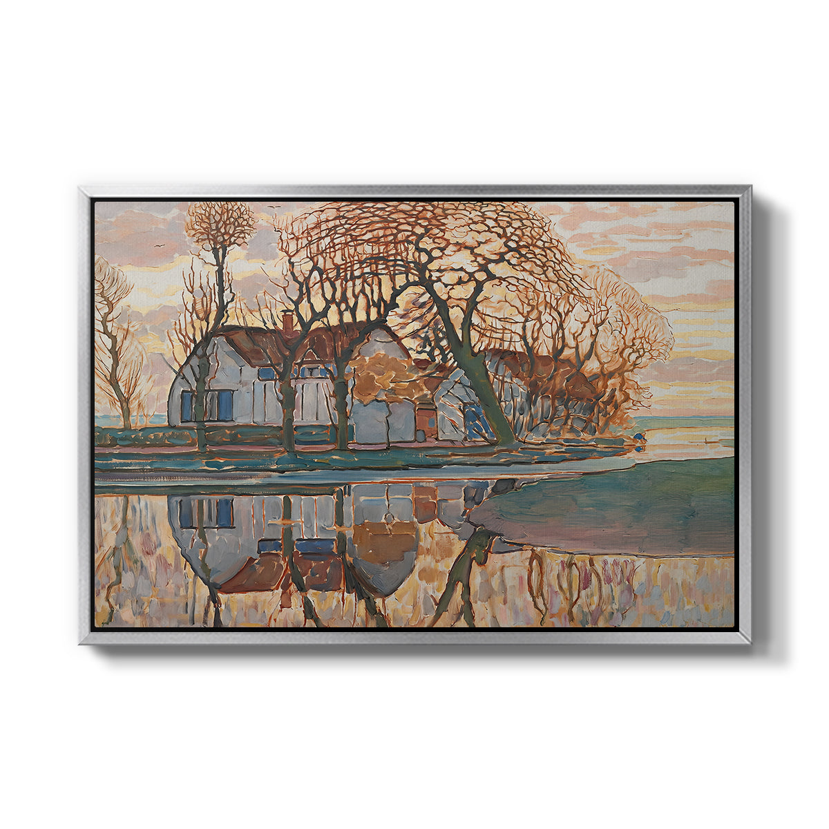 Farm near Duivendrecht, c. 1916 - Floater Framed Canvas Print
