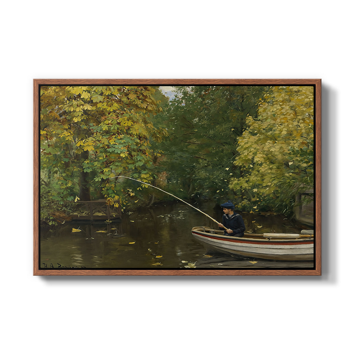 Fishing Boy, c. 1890 - Floater Framed Canvas Print