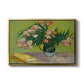 Vase with Oleanders and Books, 1888 - Floater Framed Canvas Print