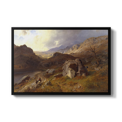 Lledr Valley in Wales, 1864 - Floater Framed Canvas Print