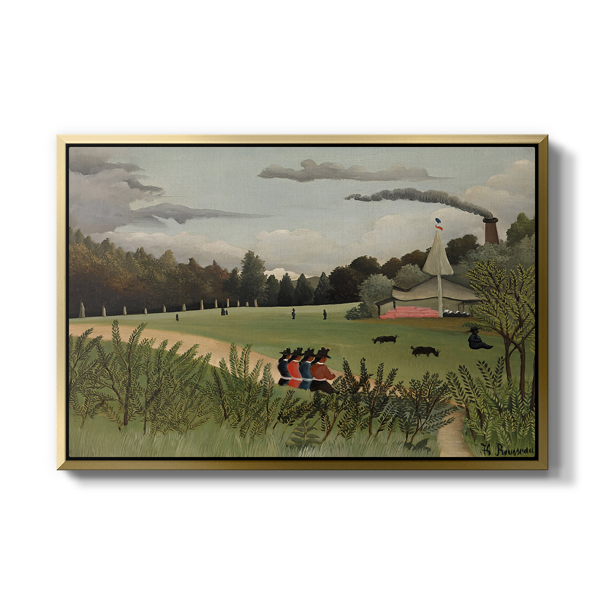The Chair Factory at Alfortville, 1897 - Floater Framed Canvas Print
