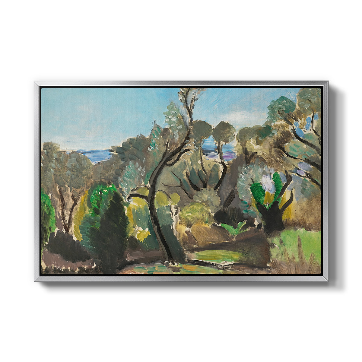 Landscape near Nice, c. 1918 - Floater Framed Canvas Print