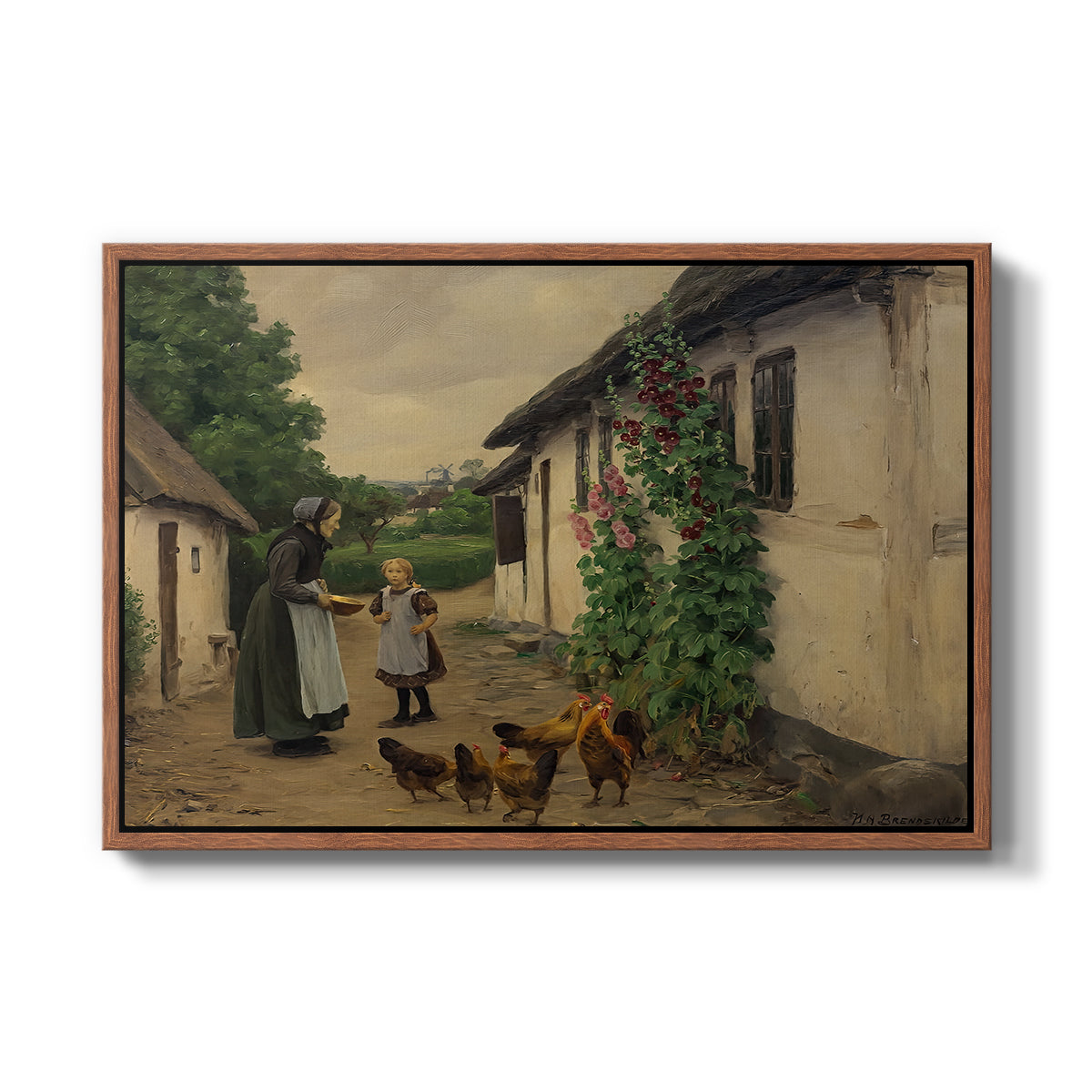 Visit to Grandmother, 1914 - Floater Framed Canvas Print