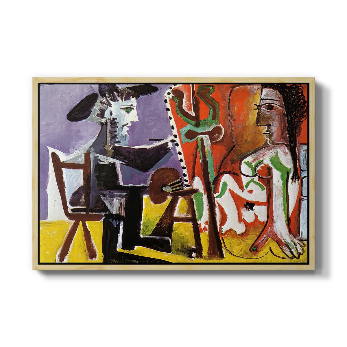 The Painter and His Model, 1963 - Floater Framed Canvas Print