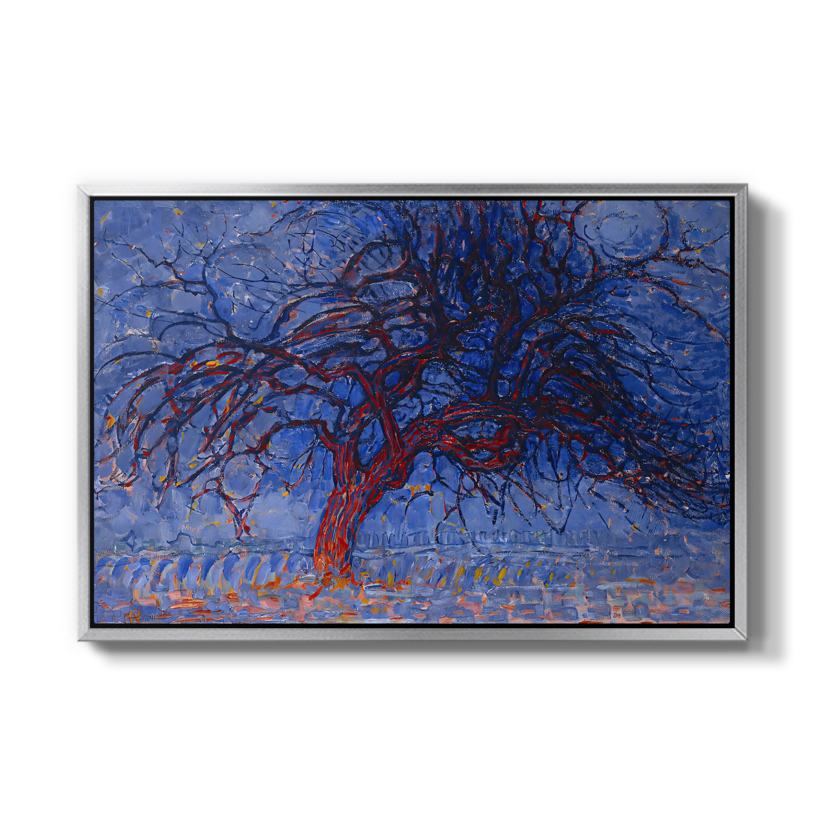 The Red Tree, 1909 - Floater Framed Canvas Print