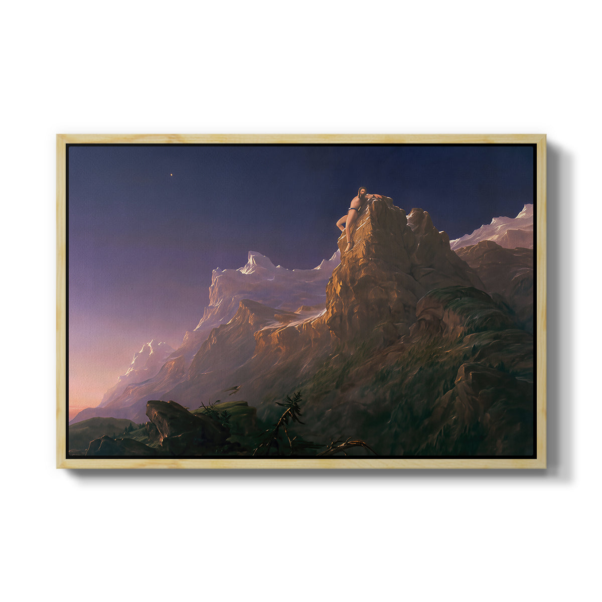 Prometheus Bound, 1847 - Floater Framed Canvas Print