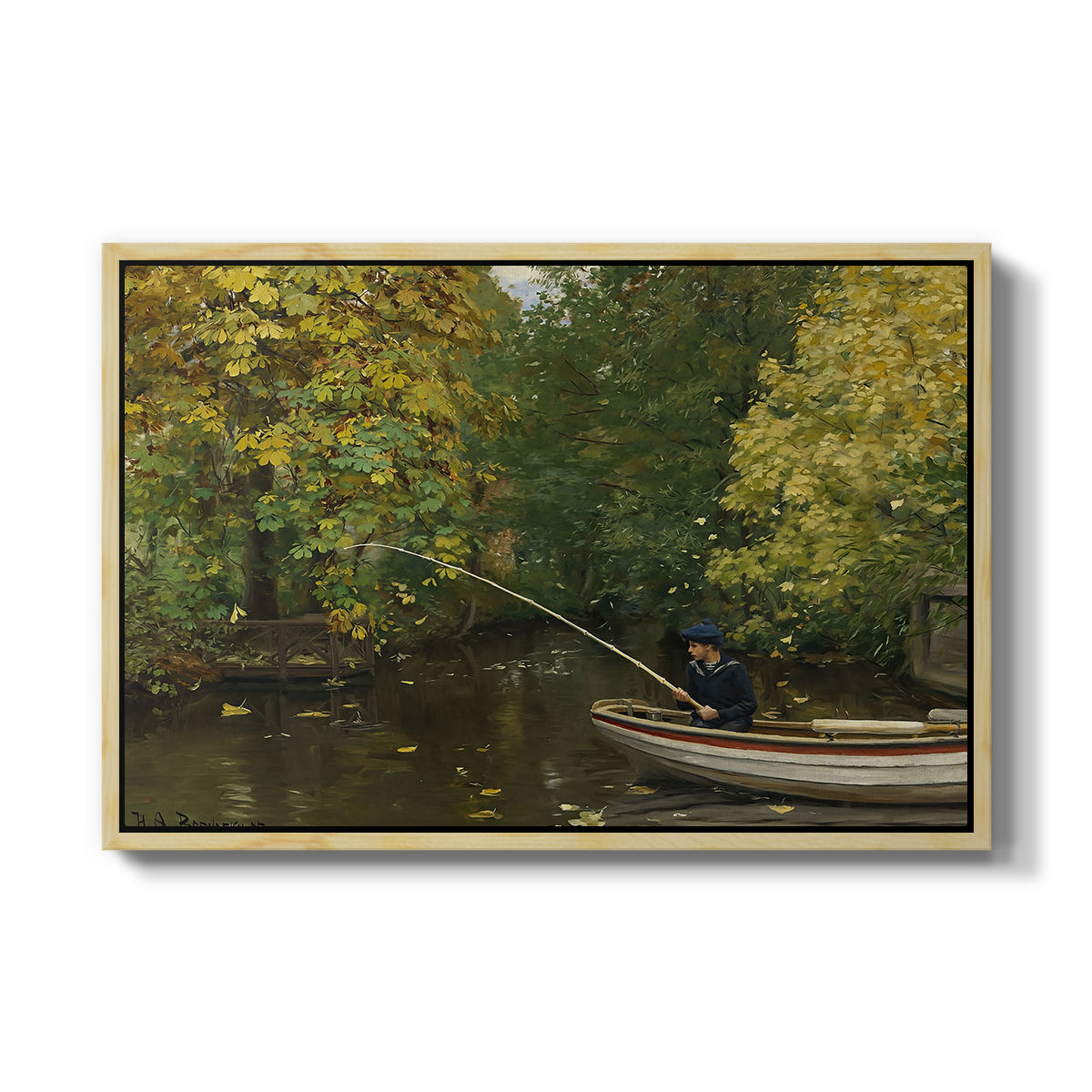 Fishing Boy, c. 1890 - Floater Framed Canvas Print