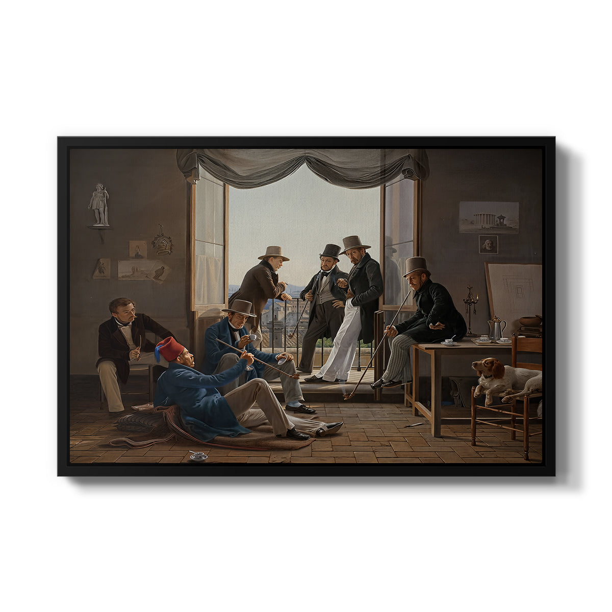 A Group of Danish Artists in Rome, 1837 - Floater Framed Canvas Print