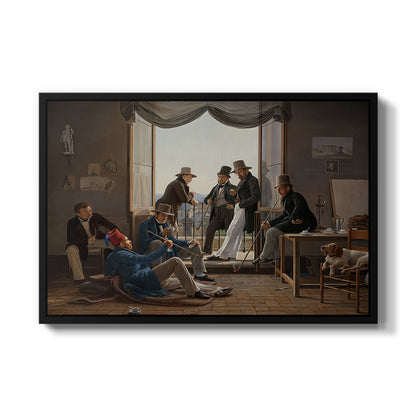 A Group of Danish Artists in Rome, 1837 - Floater Framed Canvas Print