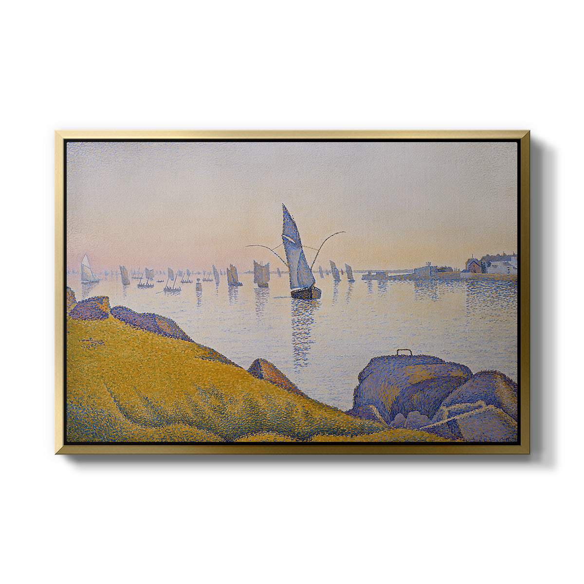 Evening Calm, Concarneau, Opus 220, 1891 - Floater Framed Canvas Print