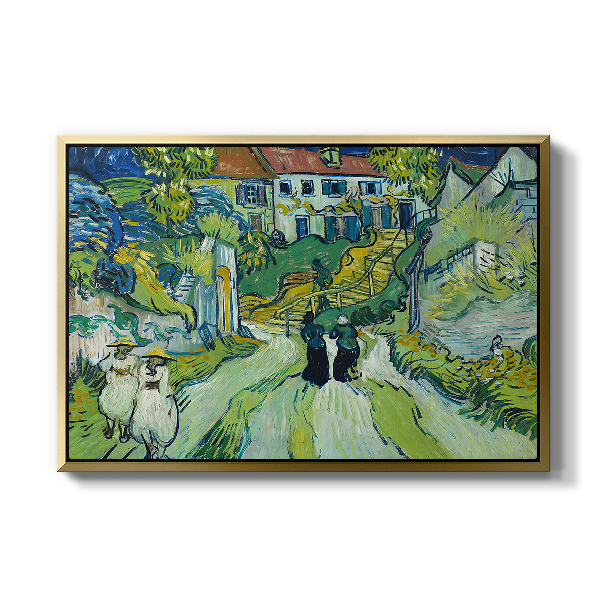 Stairway at Auvers, 1890 - Floater Framed Canvas Print